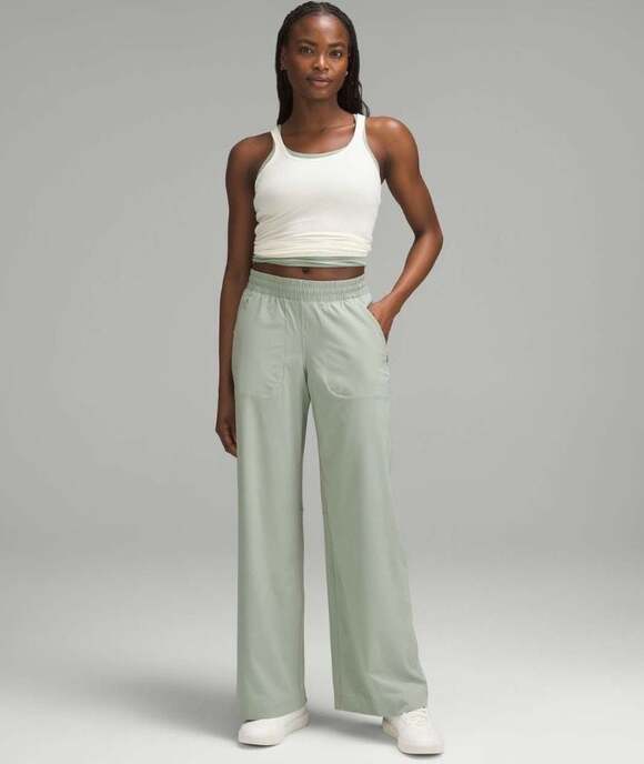 Lululemon Pants - Lululemon Swift Mid-Rise Wide-Leg Pant Sage Green Size 6